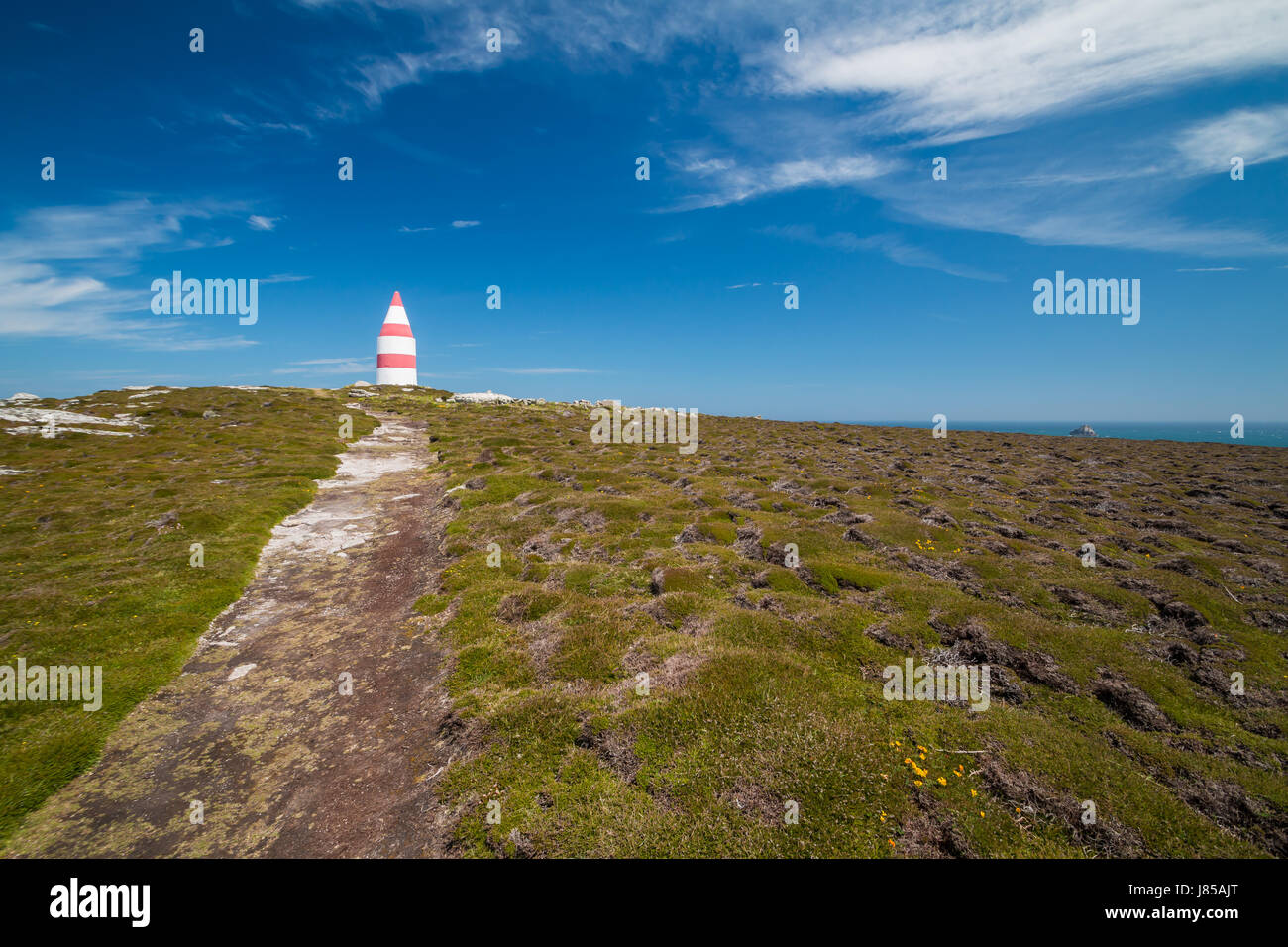 Warme, sonnige Wetter auf der Insel St. Martin in der Scilly-inseln, der heisseste Tag des Jahres 2017. Stockfoto