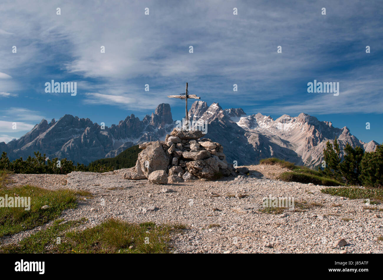 Ferien Urlaub Ferien Urlaub Dolomiten Wandern Wandern in Südtirol Wanderung Stockfoto