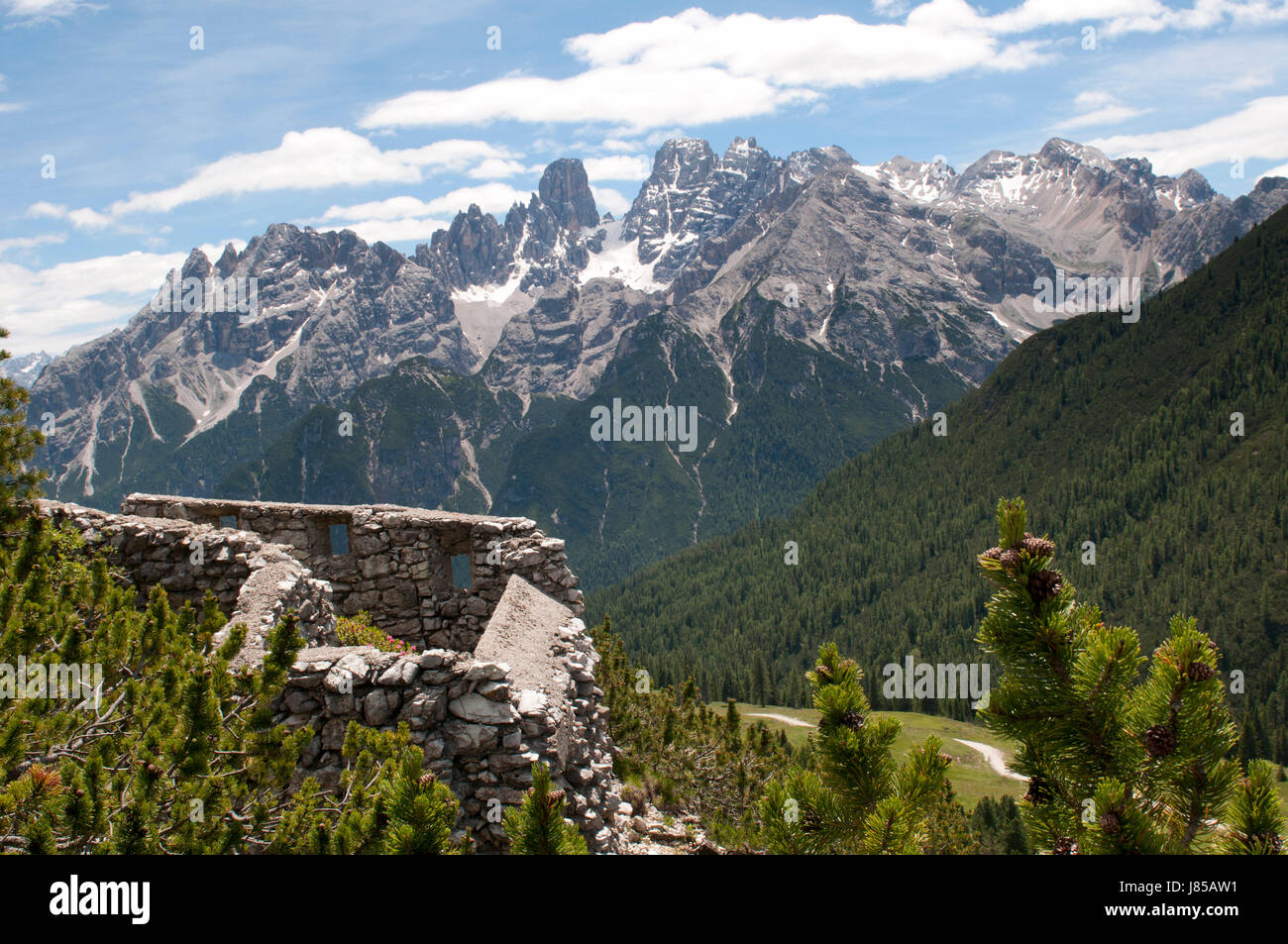 Ferien Urlaub Ferien Urlaub Dolomiten Wandern Wandern in Südtirol Wanderung Stockfoto