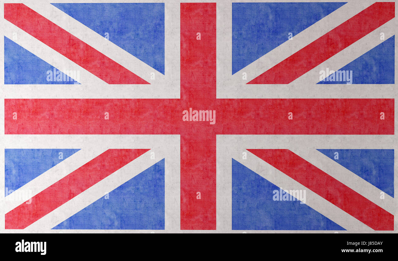 Europa Vintage Putz England Flagge englische grobe Europa Vintage Wandputz Stockfoto