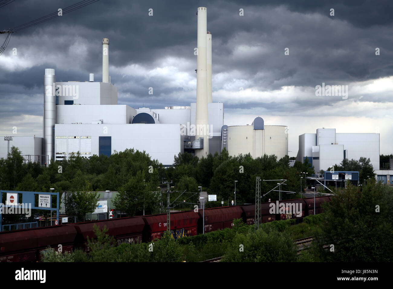 Kraftwerk Energie macht Strom elektrische Energie Bayern Deutschland Deutsch Stockfoto