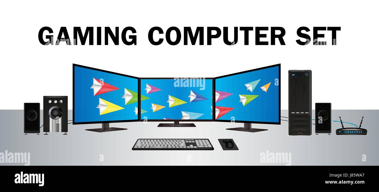 Computer, Desktop, Gaming, PC, persönliches Logo Design. Blau und Orange  Marke Design. Platz für Tagline. Business Logo Vorlage Stock-Vektorgrafik -  Alamy