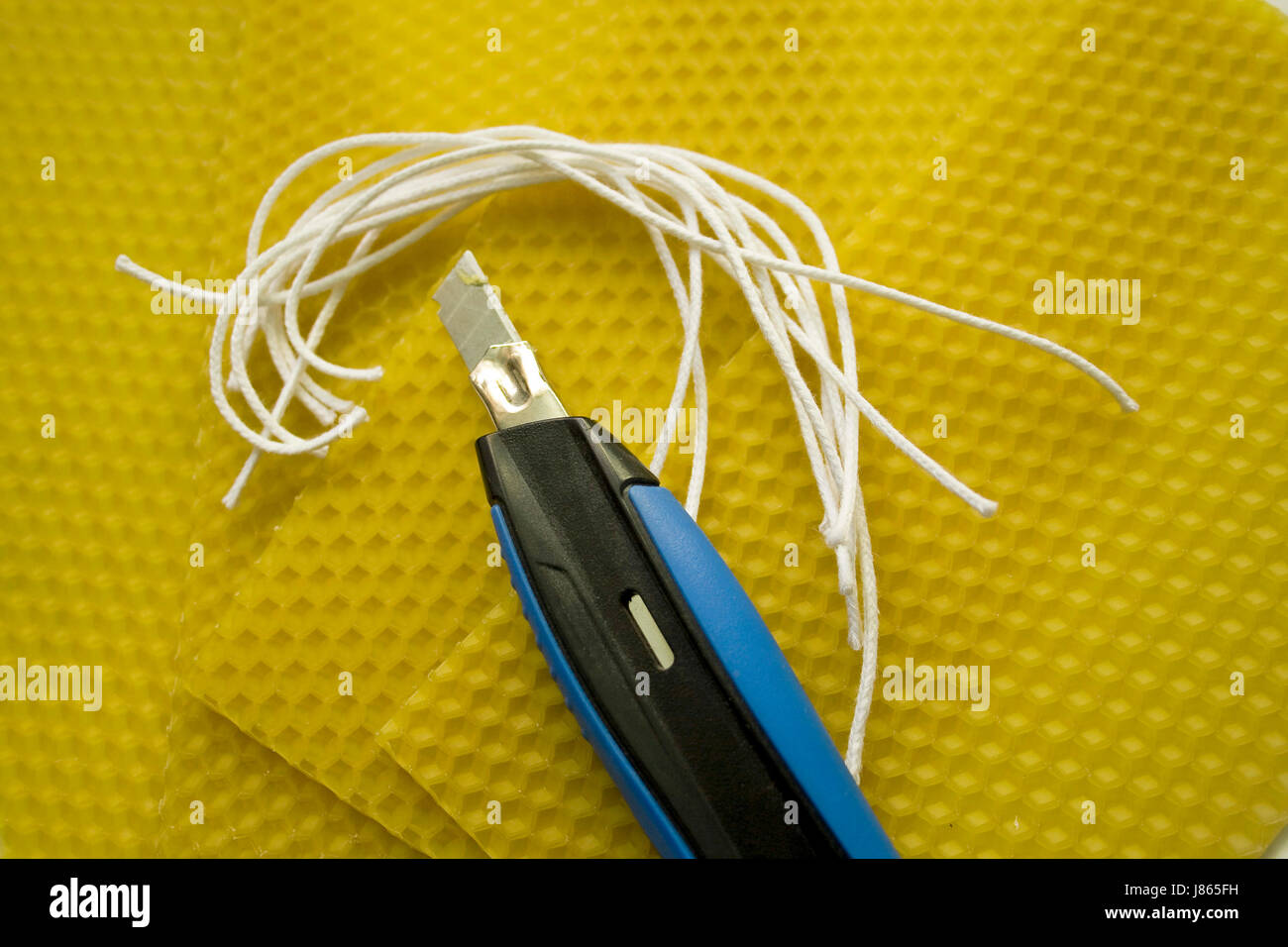 tun Kunsthandwerk Wachs Bienenwachs Tool Makro Nahaufnahme Makro Aufnahme nahe Ansicht Stockfoto