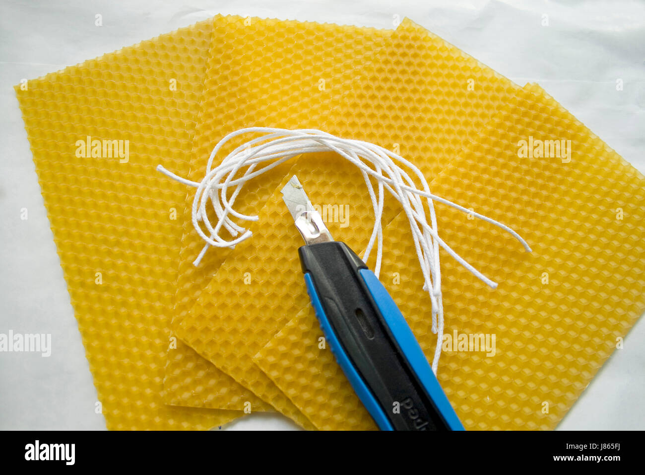 tun Kunsthandwerk Wachs Bienenwachs Tool Makro Nahaufnahme Makro Aufnahme nahe Ansicht Stockfoto