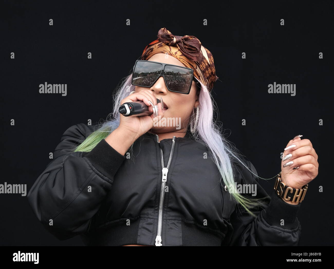 Hampshire, UK. 27. Mai 2017. Gemeinsamen Menschen Tag 1 - britischen weiblichen Schmutz Künstler und Rapper Stefflon Don erklingt in gemeinsamen Menschen Southampton, 27. Mai 2017, Hampshire, UK Credit: DFP Photographic/Alamy Live News Stockfoto