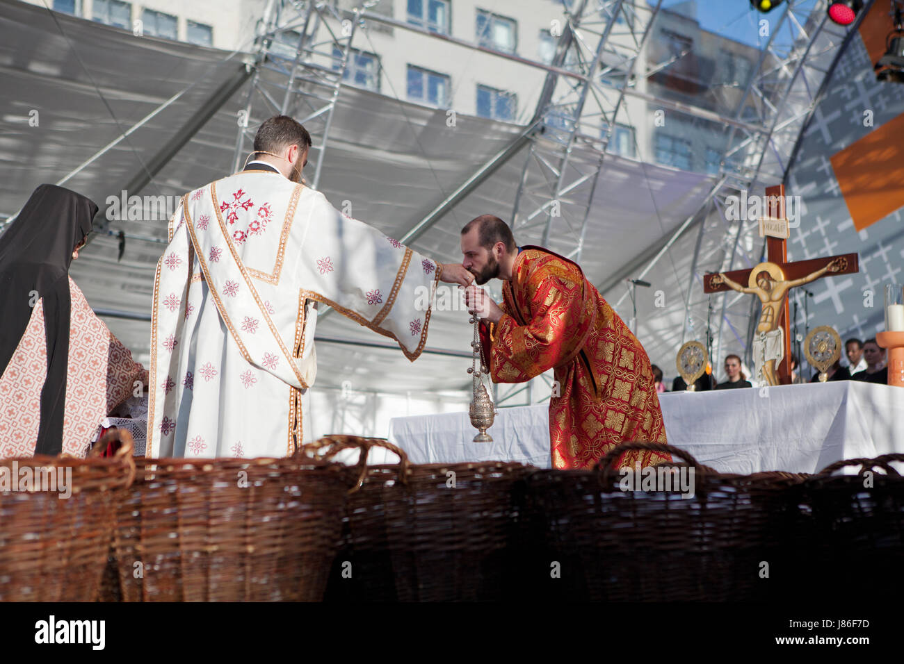 Simon Becker/le pictorium - deutsche evangelische Kirche (kirchentag) 2017 in Berlin - 26/05/2017 - Deutschland/Berlin/Berlin - der ökumenischen christlichen Dienst am Gendarmenmarkt gehalten wird während des Kirchentags. Stockfoto