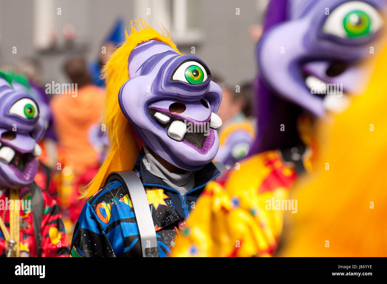 Karneval, Deckwerk, Clown, Harlekin, Ghost, Party, Feier, Karneval, Stockfoto