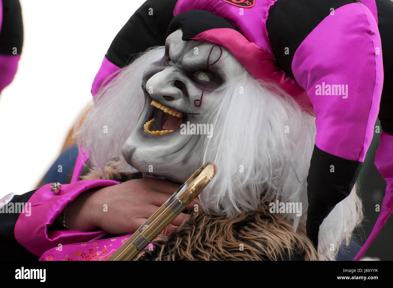Karneval, Deckwerk, Clown, Harlekin, Ghost, Party, Feier, Karneval, Stockfoto
