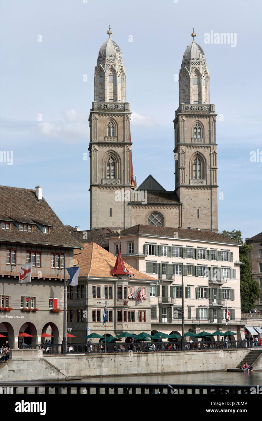 Grossmünster, Zürich, Schweiz Stockfoto