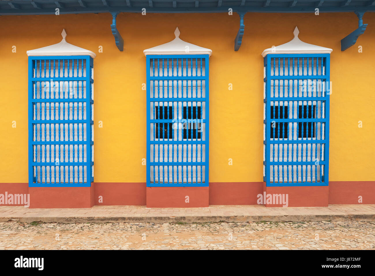Kubanische Hausfassaden, Trinidad, Kuba Stockfoto