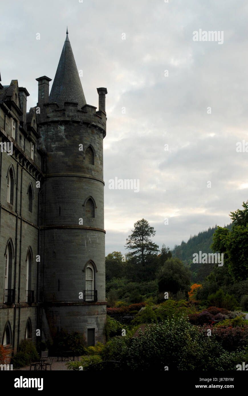 Turm, Park, Schottland, Geschichte, Klan, Gebäude, Gebäude, Turm, historische, Stockfoto