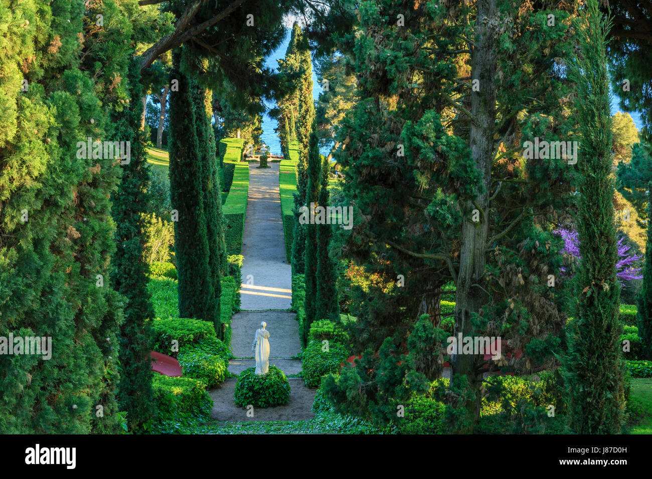 Spanien, Katalonien, Costa Brava, Lloret de Mar, Santa Clotilde Gardens Stockfoto