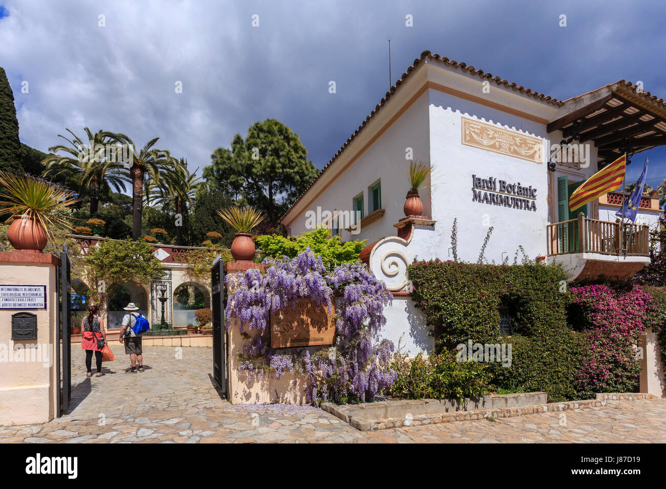 Spanien, Katalonien, Costa Brava, Blanes, Ortschaften Botanischer Garten, Eingang Stockfoto