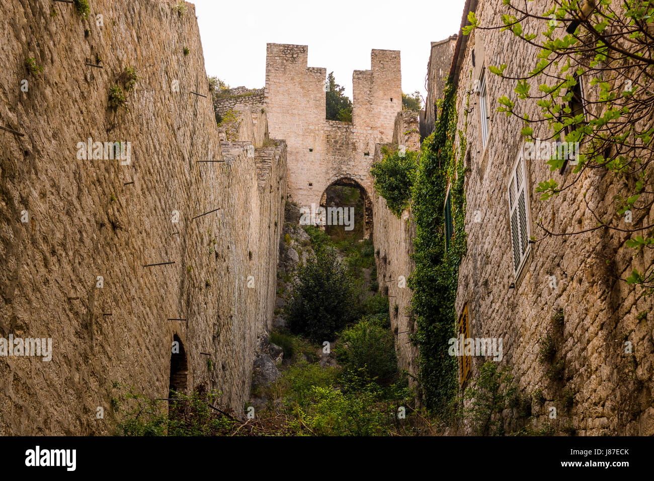 Kroatien-Dalmatien-Sibenik - Dolac Ancientcity Wände Stockfoto