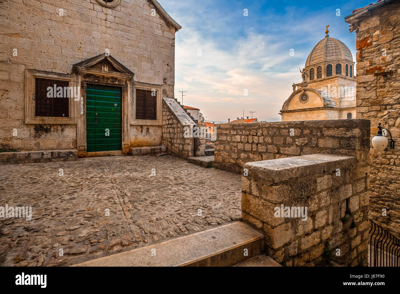 Kroatien Dalmatien Sibenik die Kathedrale von St. James und die All Saints church Stockfoto