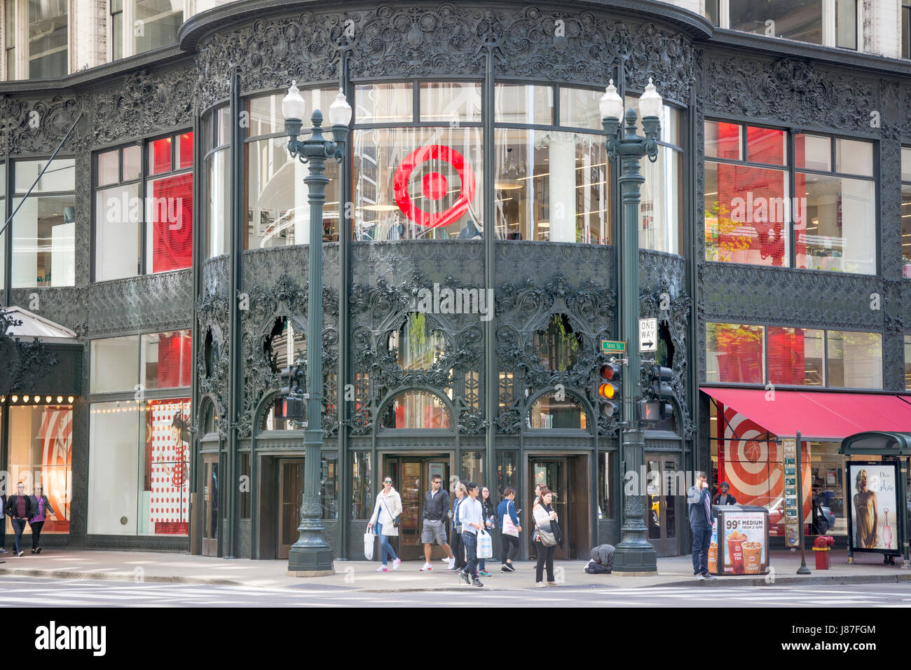 Sullivan Altstadt in der Innenstadt von Chicago wurde vom legendären Architekten Louis Sullivan im Jahr 1899 entwickelt. Es ist die jüngste Einzelhandel Mieter, Ziel, täglich Stockfoto