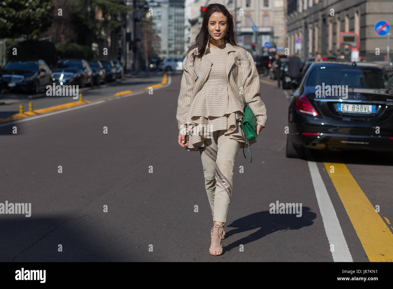 Street-Style, Tag 5, Herbst Winter 2017, Mailand Fashionweek, Italien - 26. Februar 2017 Stockfoto