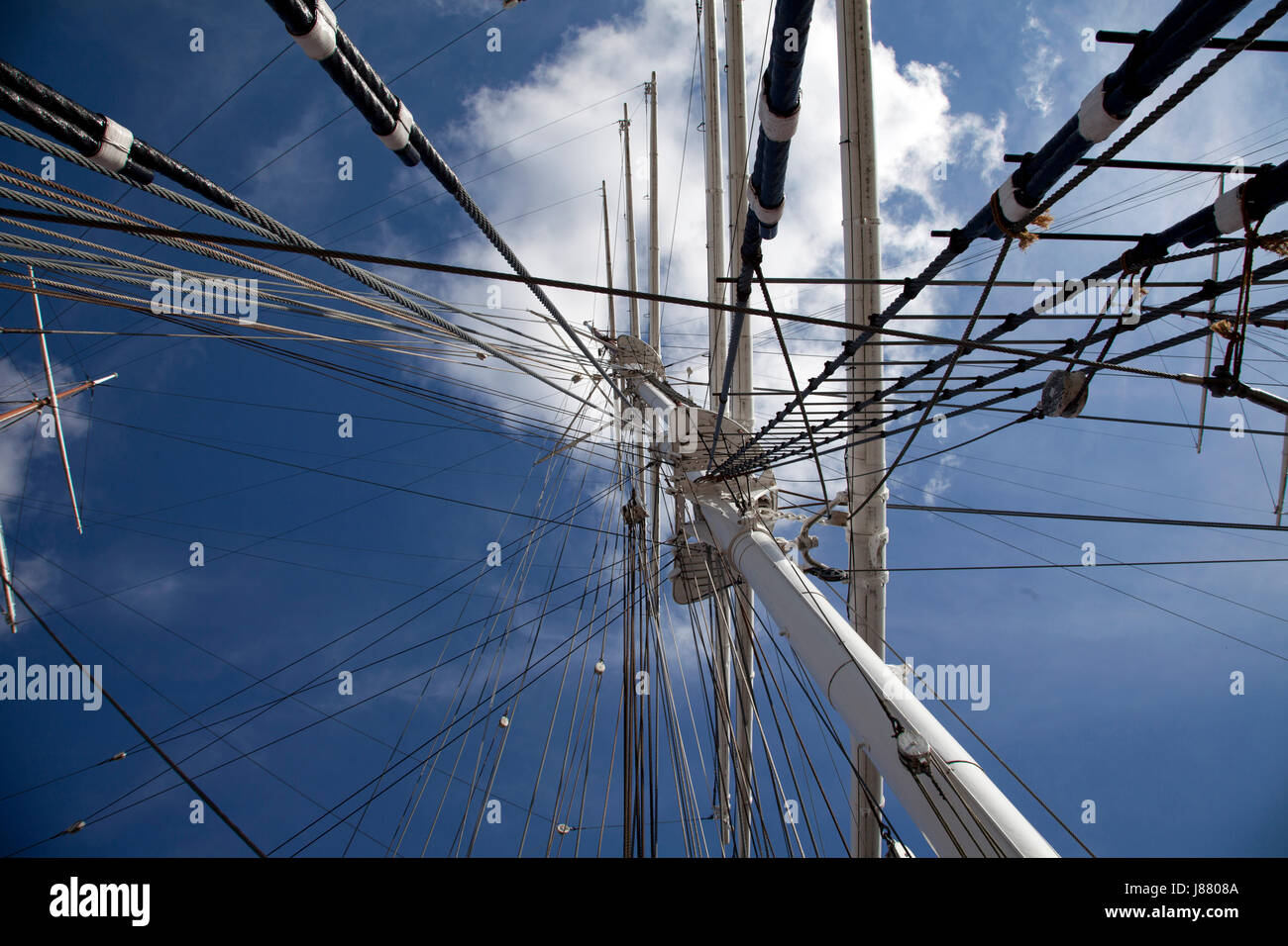 Reisen, Segeln, Yacht, Segelboot, Segelboot, Holz, Wolken, Seil, Werkzeug, Stockfoto