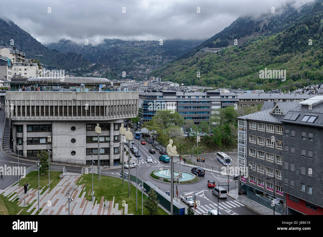 Prat De La Creu Street, Andorra la Vella. Andorra Stockfoto