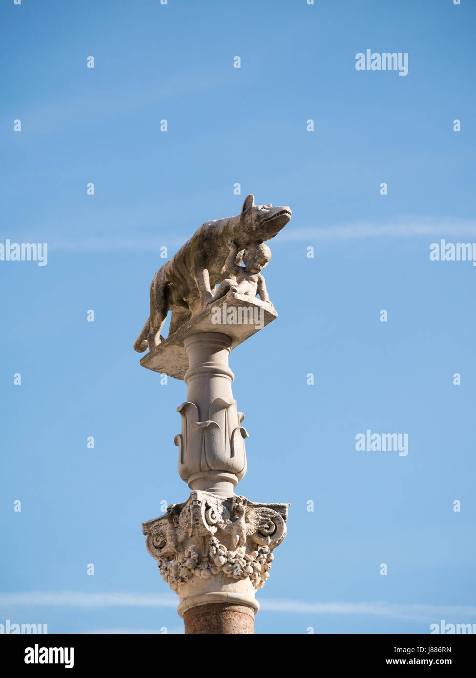 Siena She-Wolf Skulptur in der Piazza del Duomo Stockfoto