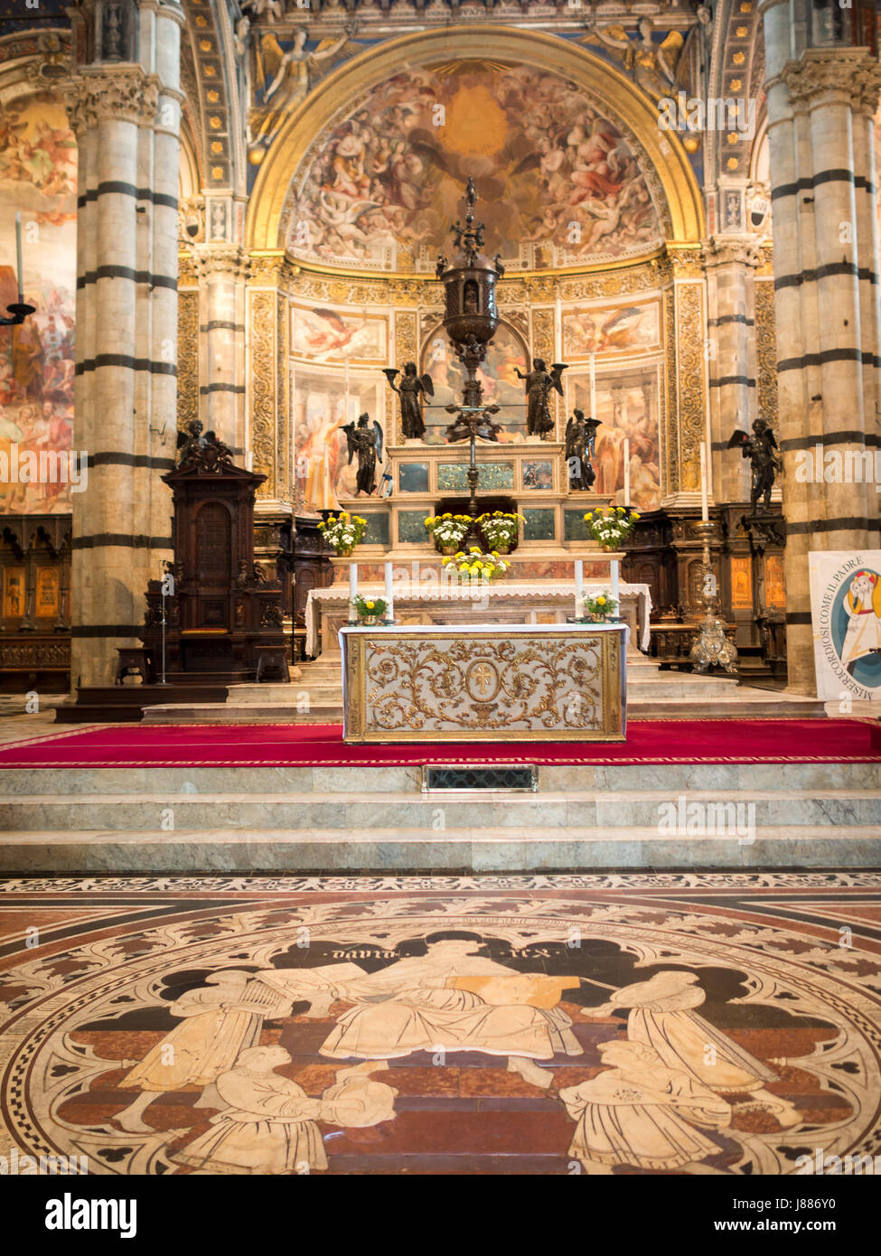Siena Duomo Hauptaltar Stockfoto
