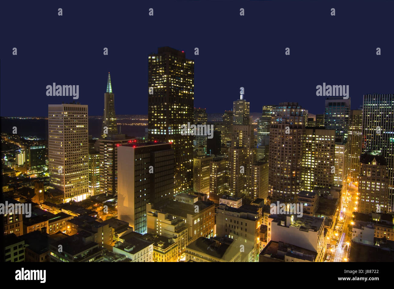 Skyline von San Francisco aus Union Square Nachbarschaft. Stockfoto