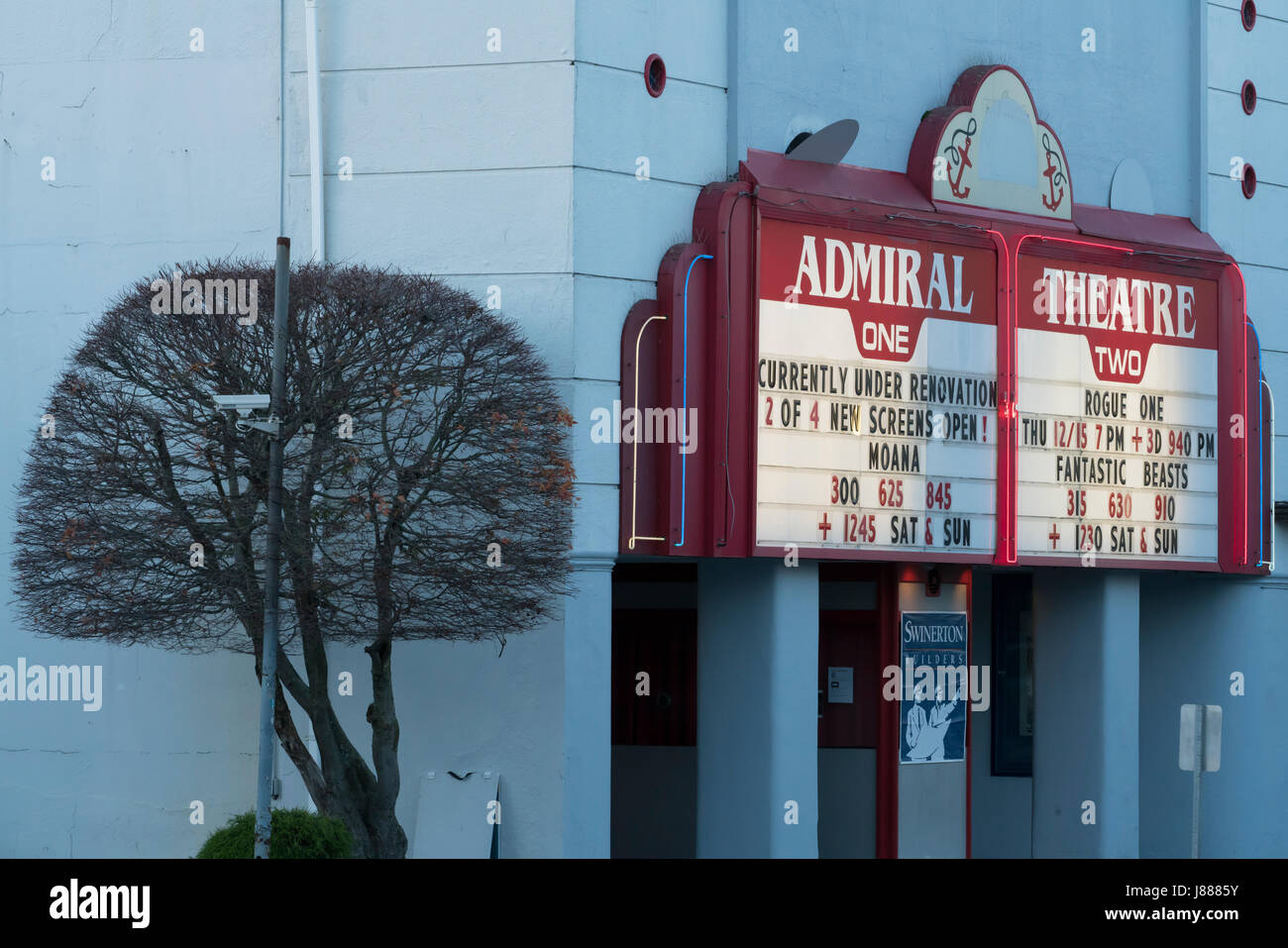 Admiral Theater, Admiral und Kalifornien, West-Seattle, Washington, USA Stockfoto