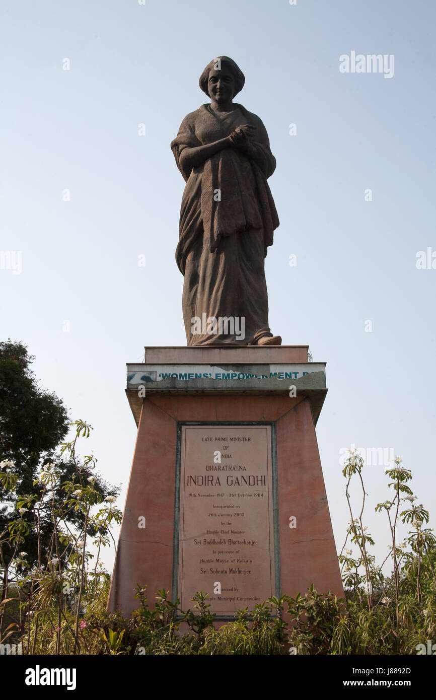 Eine Statue von Indira Gandhi in Victoria Garden Kolkata - Kalkutta - West Bengal Indien Stockfoto