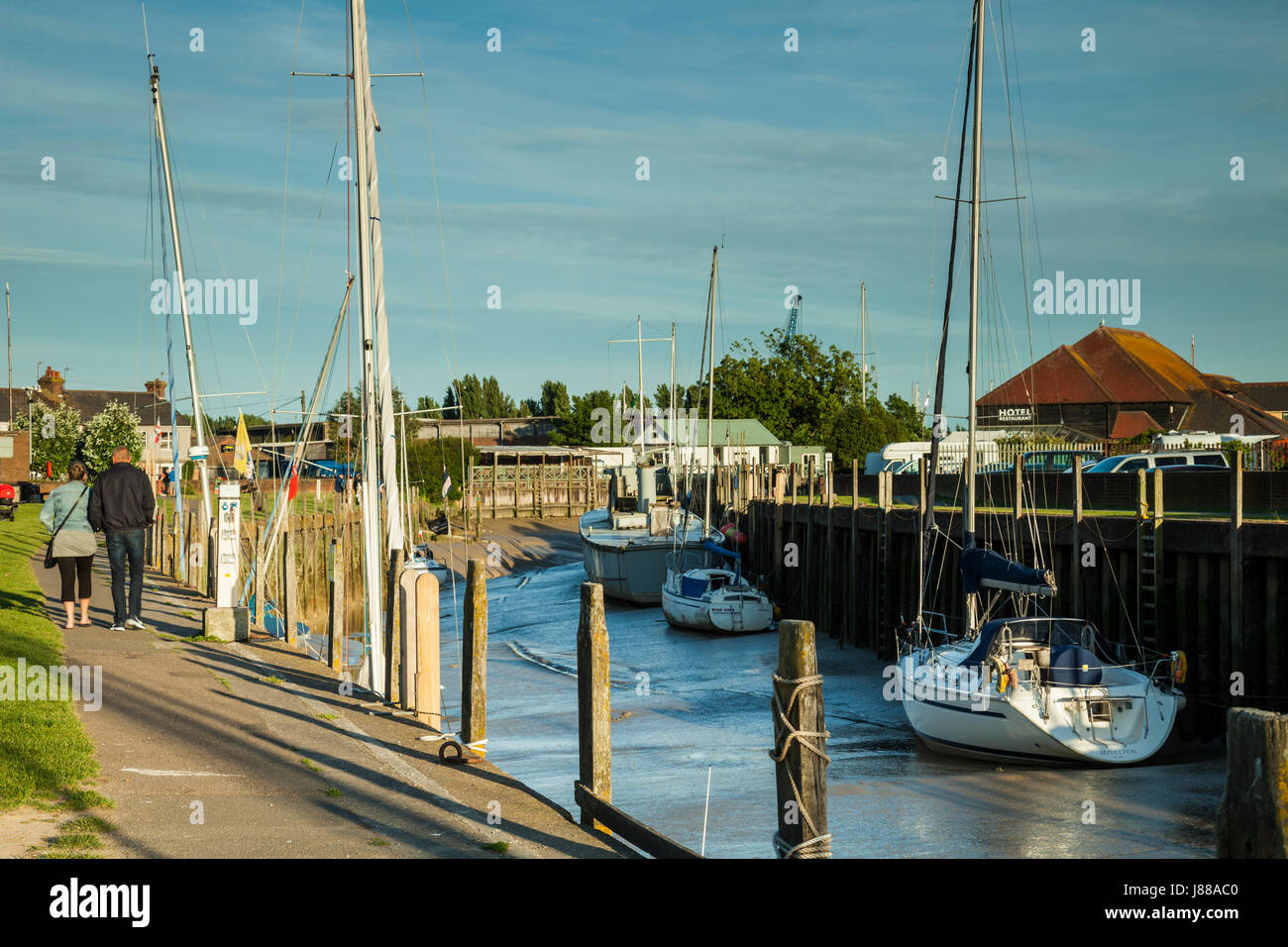 Ebbe am Fluss Brede in Rye, East Sussex, England. Stockfoto