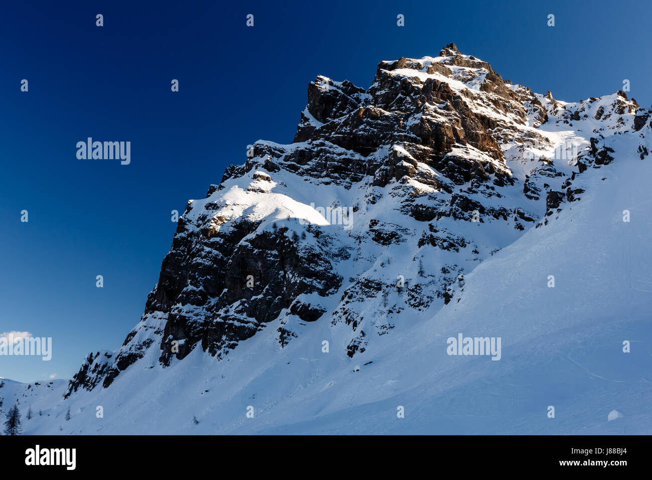 Rocky Mountains auf das Skigebiet Arabba, Dolomiten Alpen Italien Stockfoto