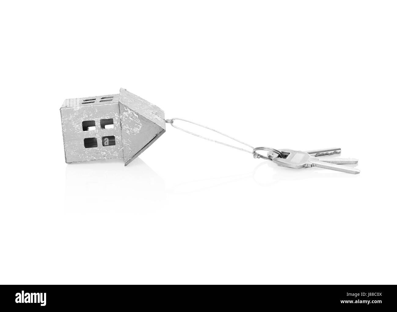 Layout eines Hauses mit Schlüssel Stockfoto