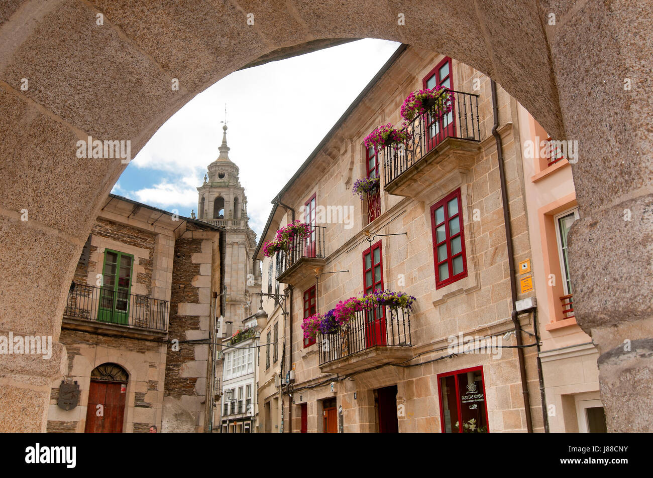 Stadtblick, Lugo, Region Galicien, Spanien, Europa Stockfoto