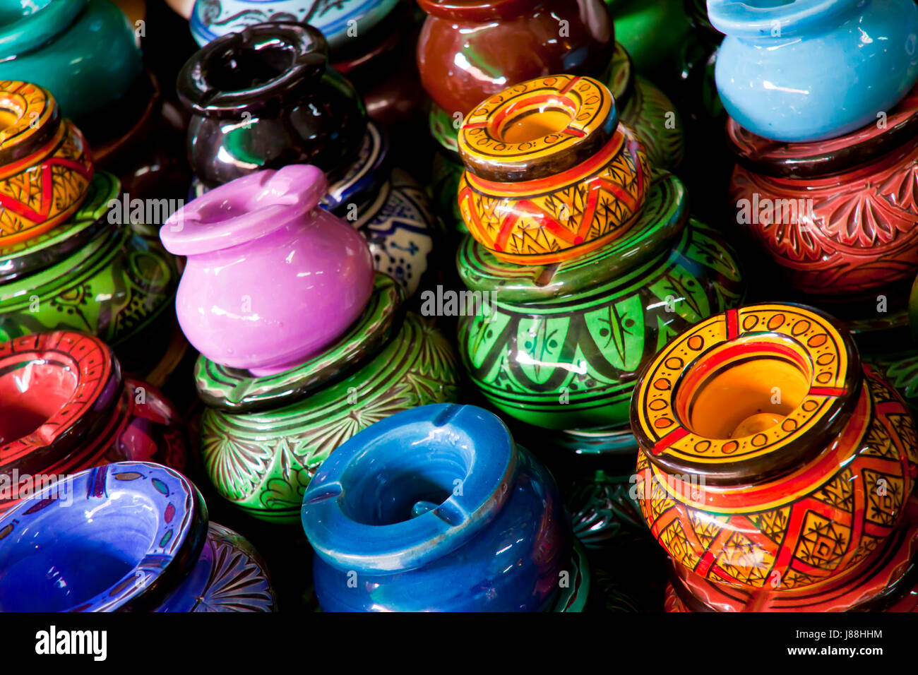 Aschenbecher, Marokko, Keramik, Muster, Souvenir, handgefertigt