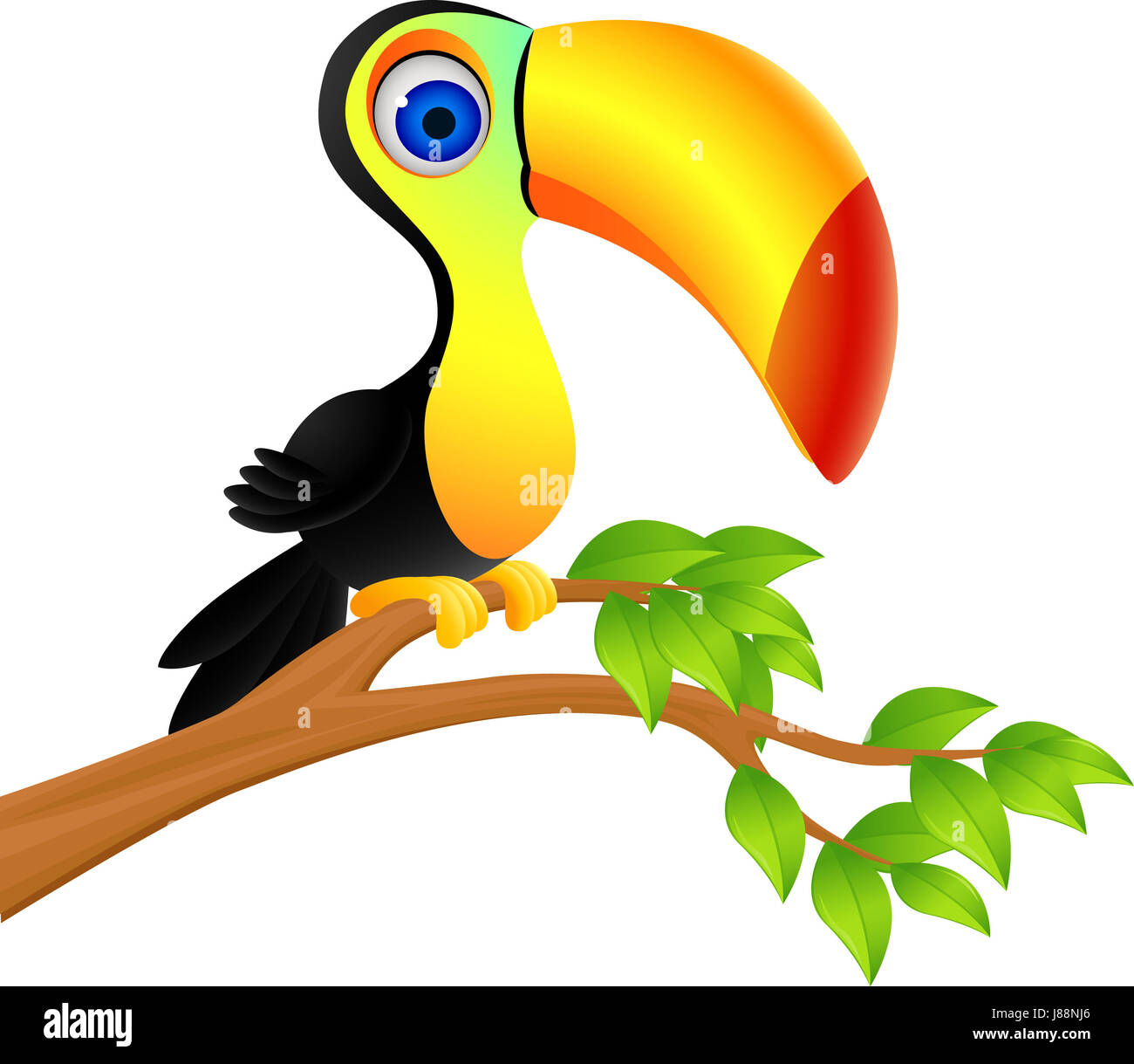 Vogel, Cartoon, Tukan, schön, beauteously, schön, comic, Baum, Tier, Vogel, Stockfoto