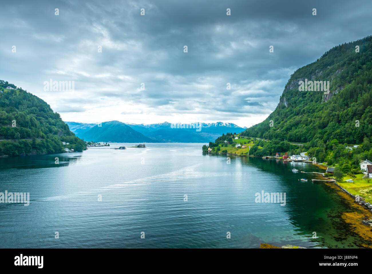 Landschaft Natur Hardangerfjord Norwegen Stockfoto