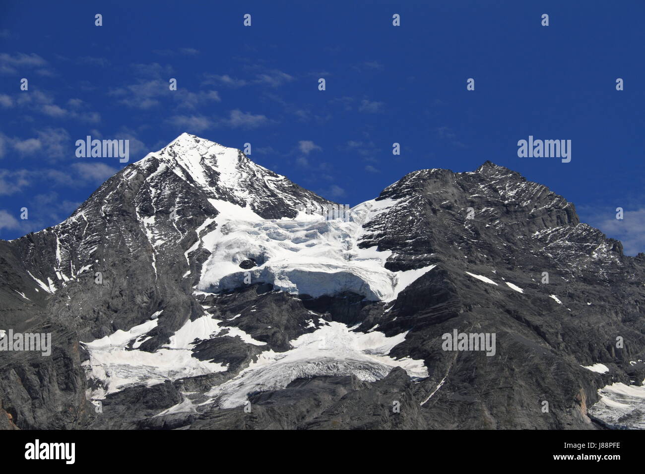 Alpen, Gipfel, Sommer, sommerlich, Höhepunkt, Gipfel, der Schweiz, Bern, blau, Stockfoto