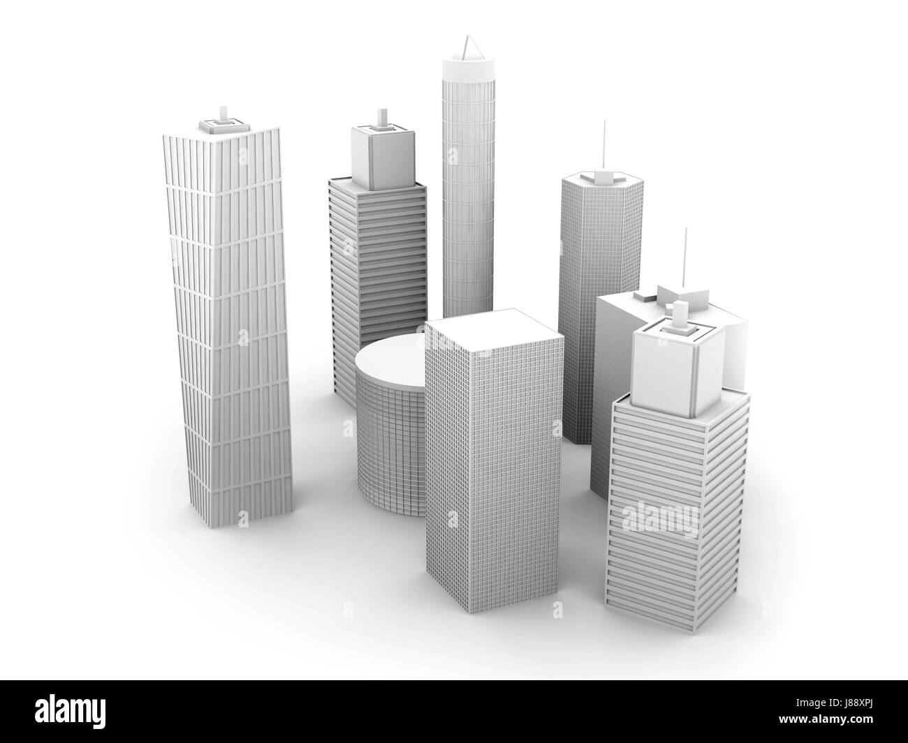 Haus, Gebäude, Turm, Amt, Stadt, Stadt, isoliert, Model, Design, Projekt, Stockfoto