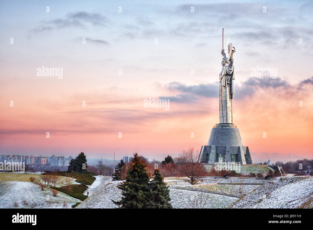 Mutterland-Denkmal in Kiew (Ukraine) Stockfoto