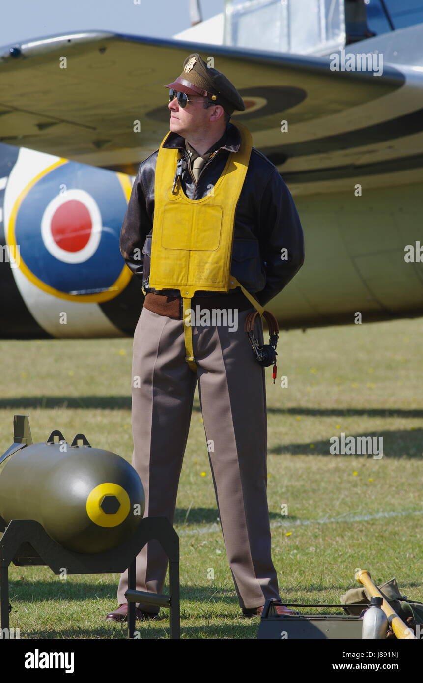 Re enactment in Duxford Air Display Stockfoto