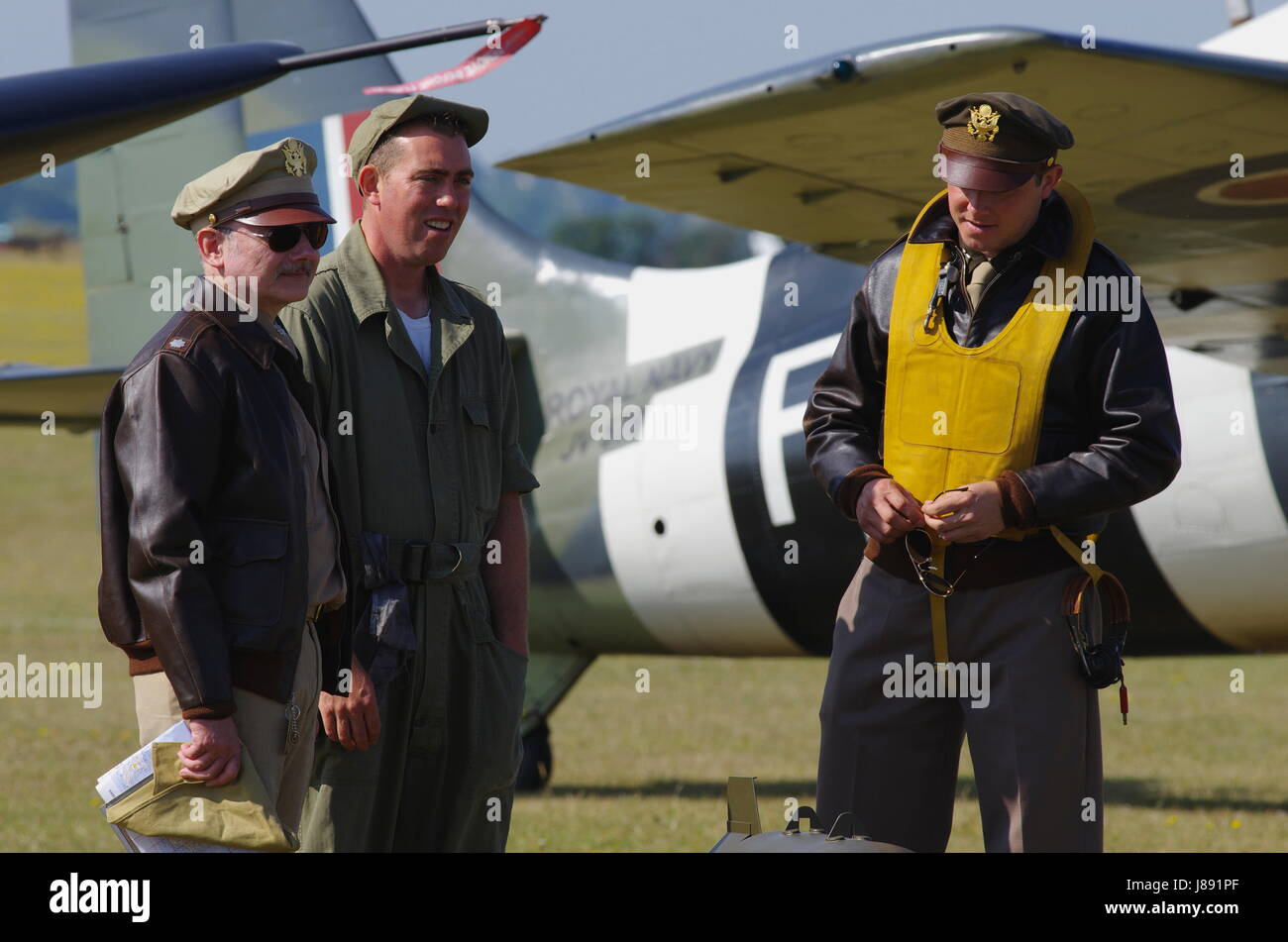 Re enactment in Duxford Air Display Stockfoto