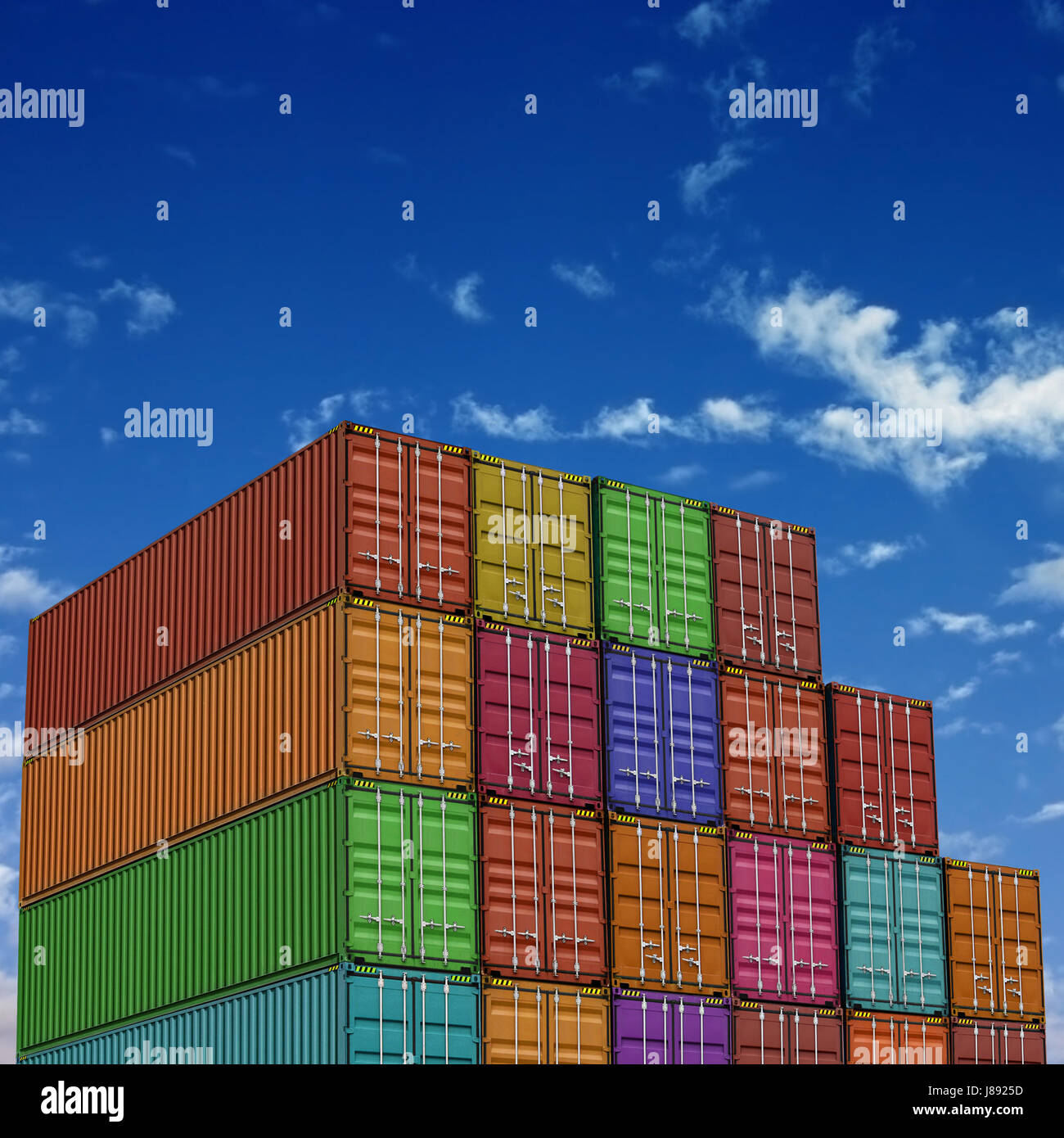 Container, Fracht, Container, Industrie, Industrie, Werft, Hafen, Stockfoto