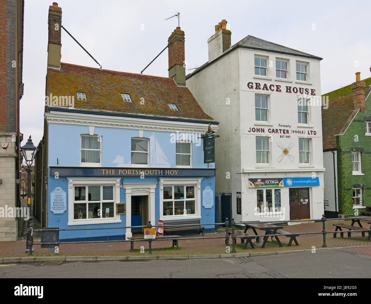 Portsmouth Hoy, einem historischen Gasthaus auf The Quay in Poole, Dorset, England Stockfoto