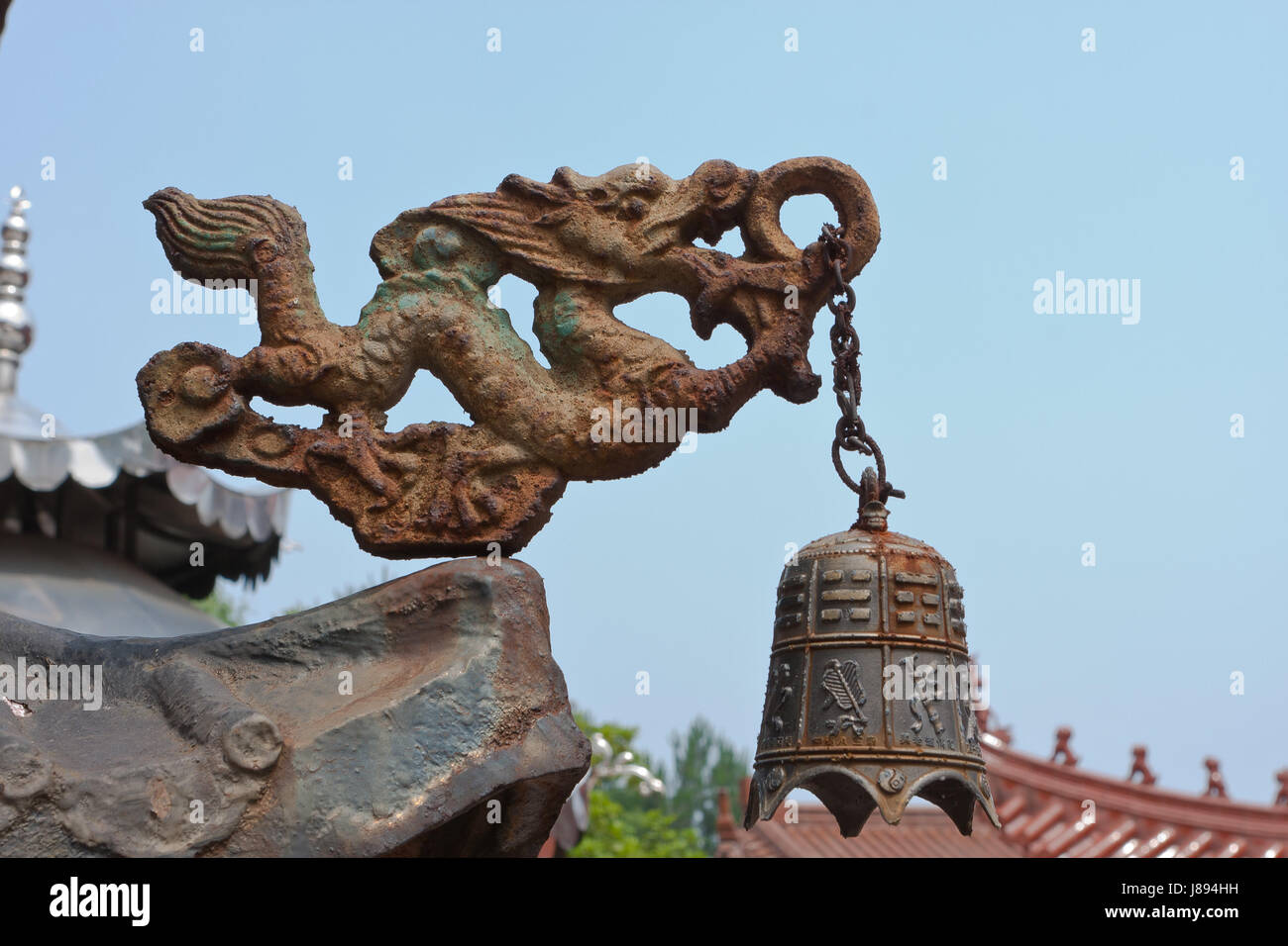 Drachen Ornament eines Tempels Stockfoto