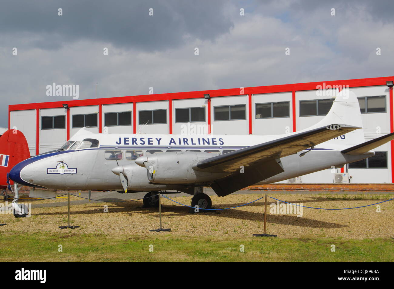 De Havilland DH114, Heron G-AORG am Flughafen Coventry, Stockfoto
