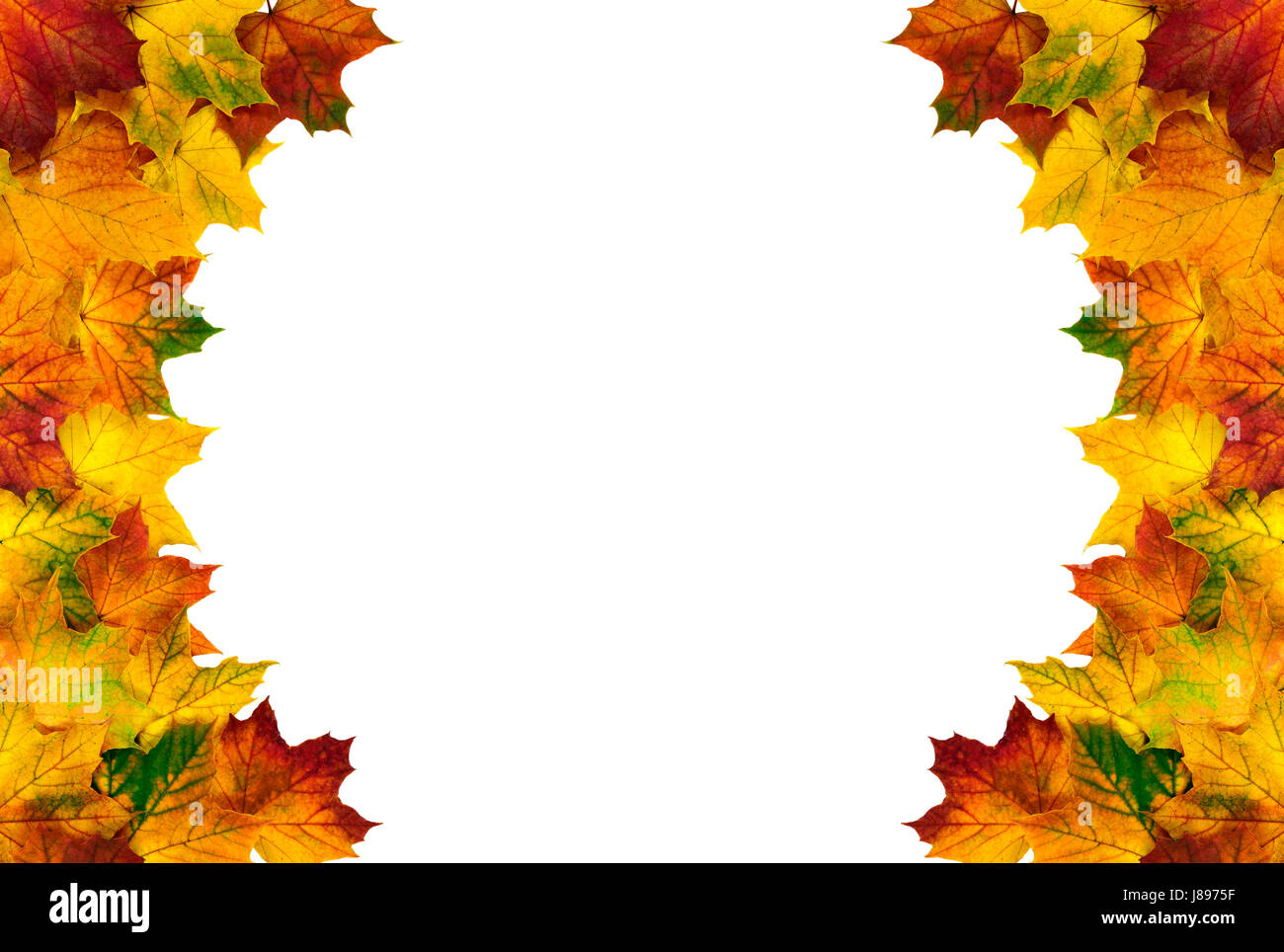 Runde Rahmen aus bunten Herbst Blätter Stockfoto