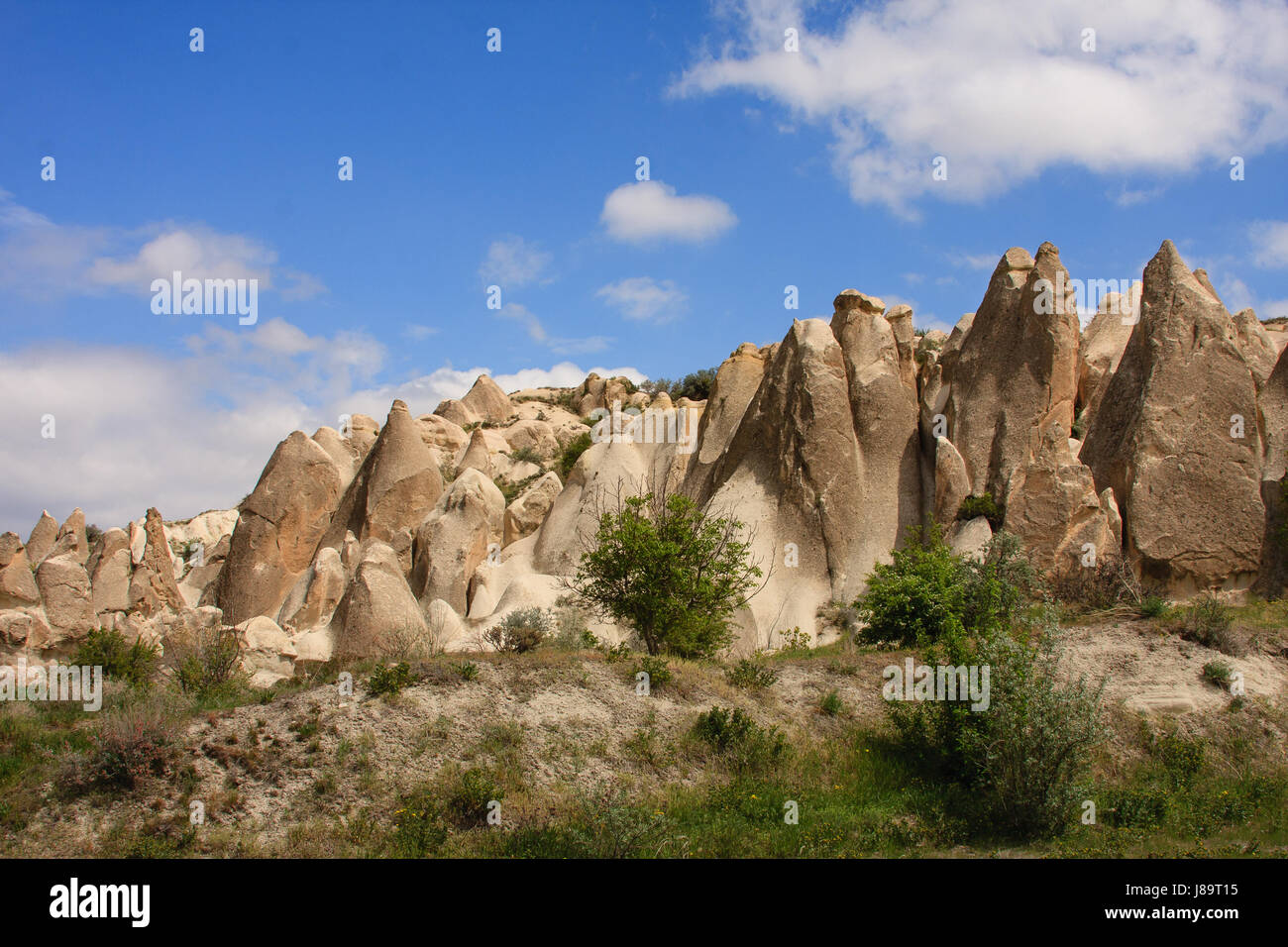 Horizontalen Schuss der Feenkamine im Tal von Kappadokien in der Türkei Stockfoto