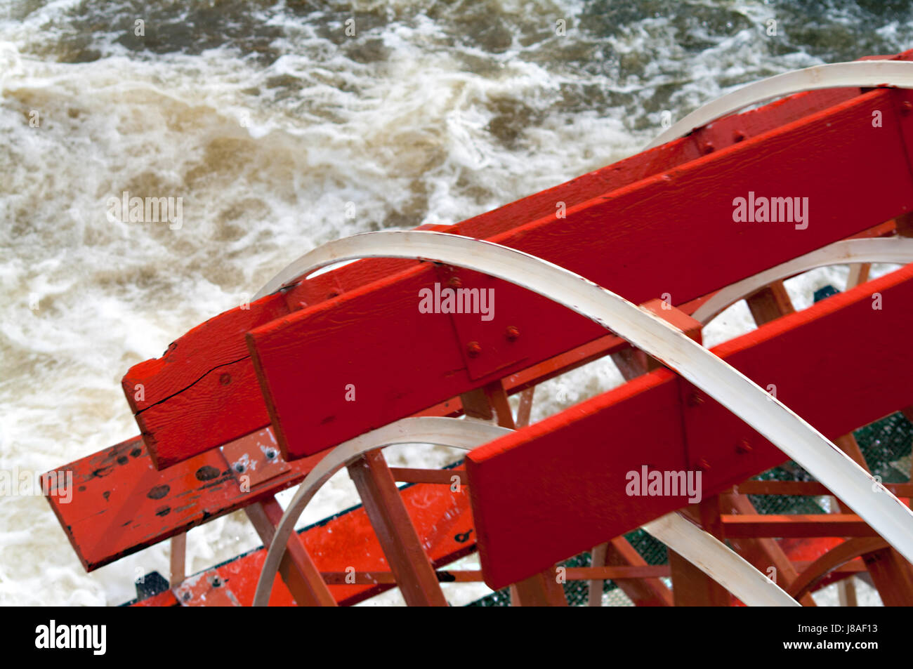 Schaufelrad Einschalten ein Dampfschiff am Fluss Talkeetna Stockfoto
