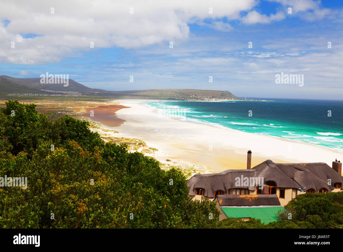 sanfte Strand und einsamen Haus Stockfoto