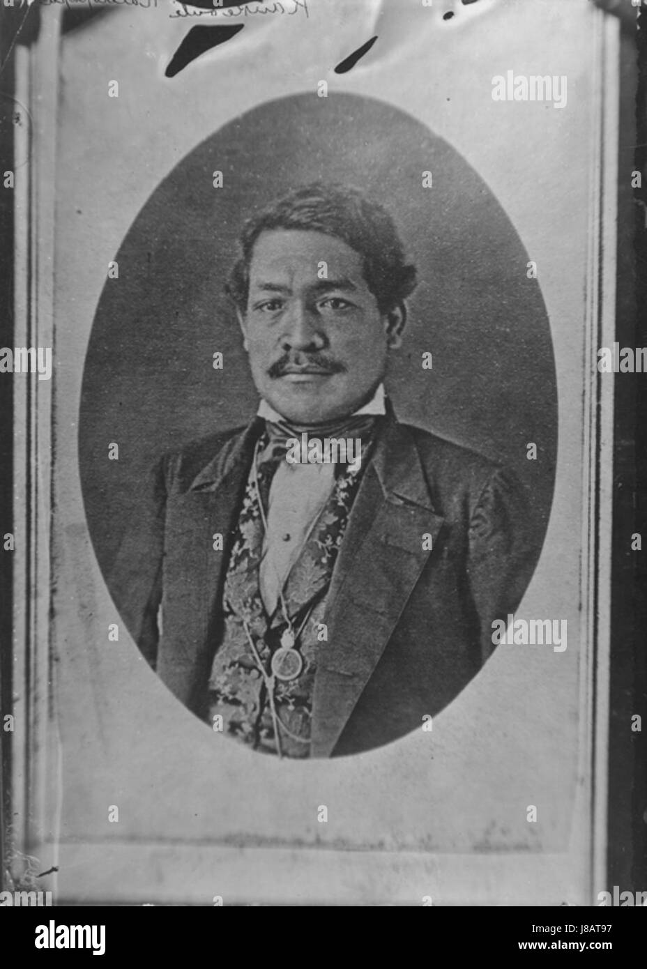 Eine Darstellung des Königs Kamehameha III., der Hawaii im 19. Jahrhundert regierte, bekannt für seine Reformen und Beiträge zum modernen hawaiianischen Königreich. Stockfoto