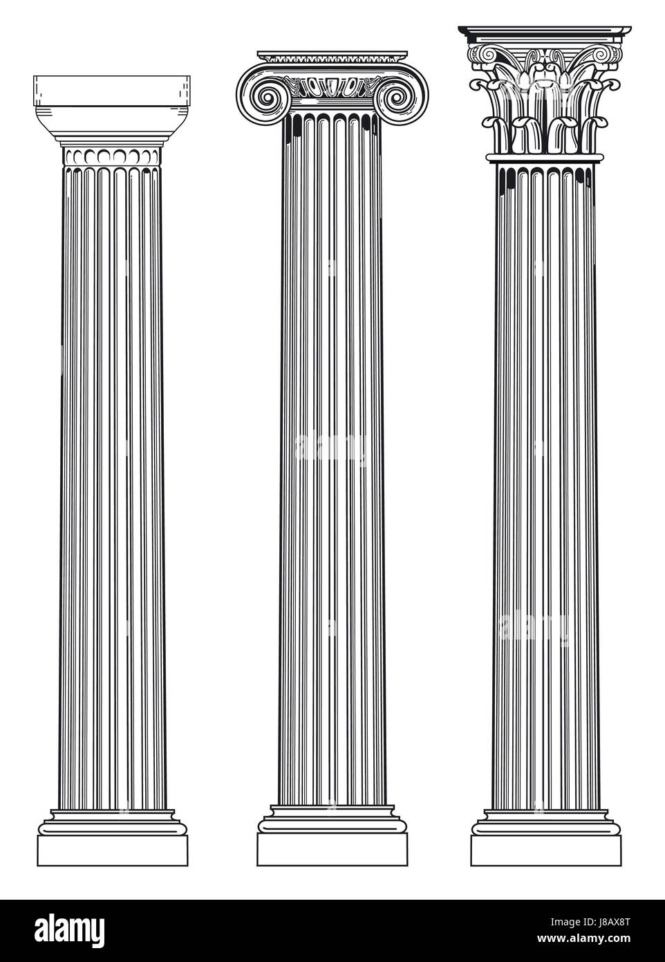 drei Säulen Stockfoto